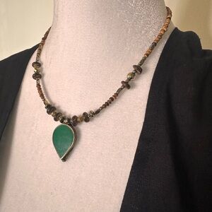 Green Pendant Tribal Necklace